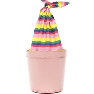 Staud pink rainbow bucket bag